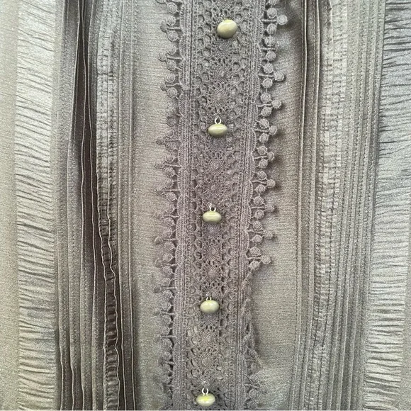 Anna Sui x Target Shift Dress Black Satin 20s Drop Waist Peter Pan Collar - Picture 7 of 15